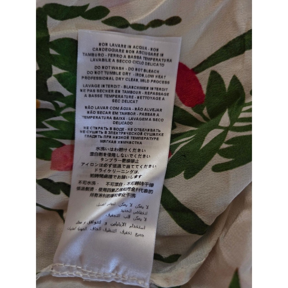 Gucci Silk Floral Butterfly Print Ruffle Bow Mini Dress 434347 Ivory S - Picture 9 of 9